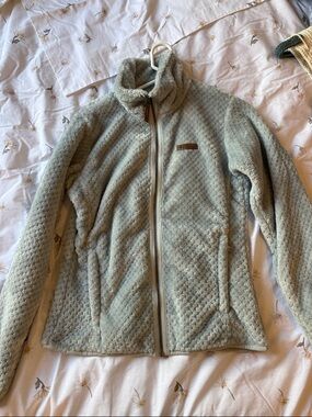 Columbia Women's Light Gray Teddy Fleece Full-Zip Jacket